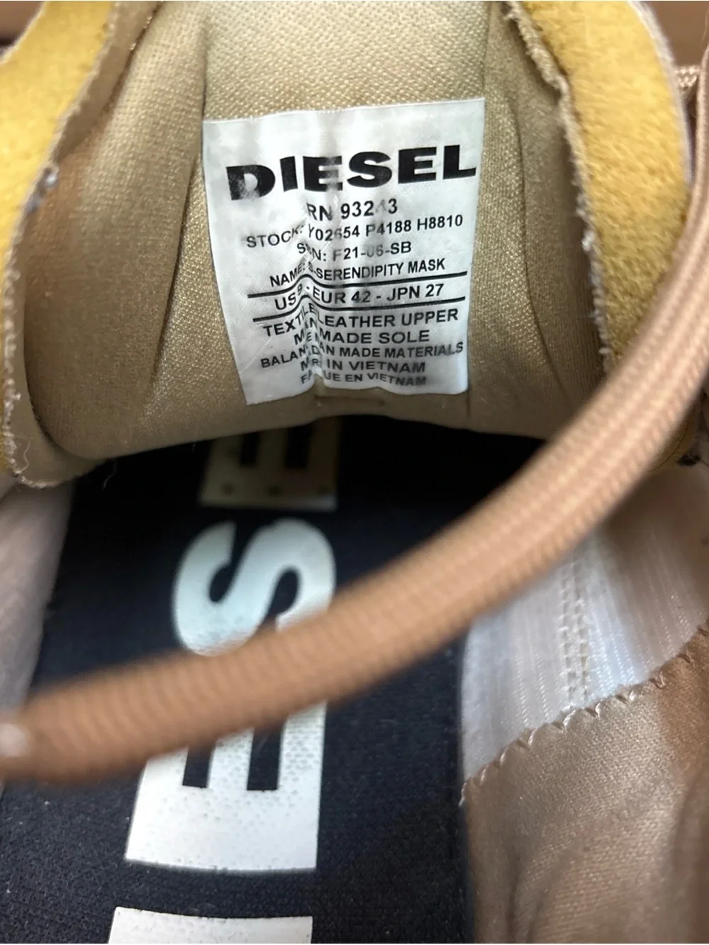 Diesel S-Serendipity Mask Mens Brown  Lace Up Lifestyle Sneakers Shoes Size 9